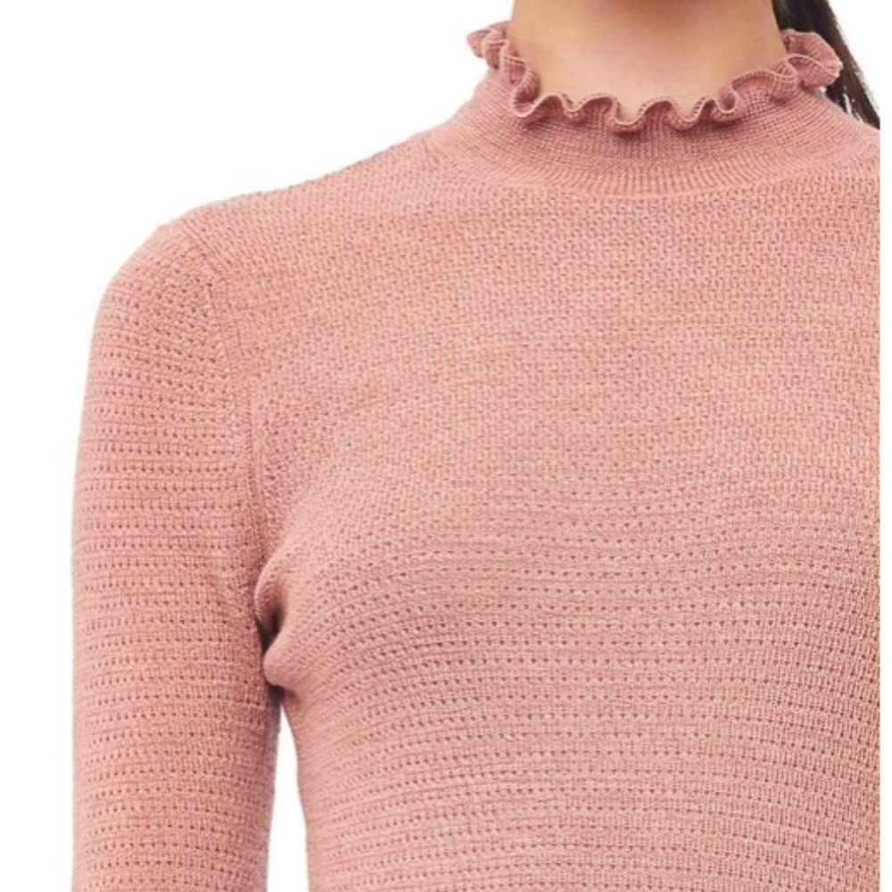 Rebecca Taylor Merino Wool Ruffled Neck Sweater